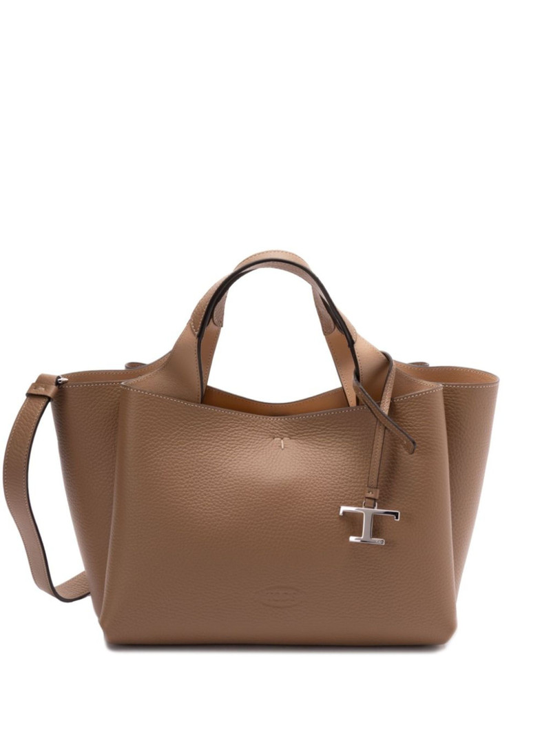 mini leather tote bag - 1