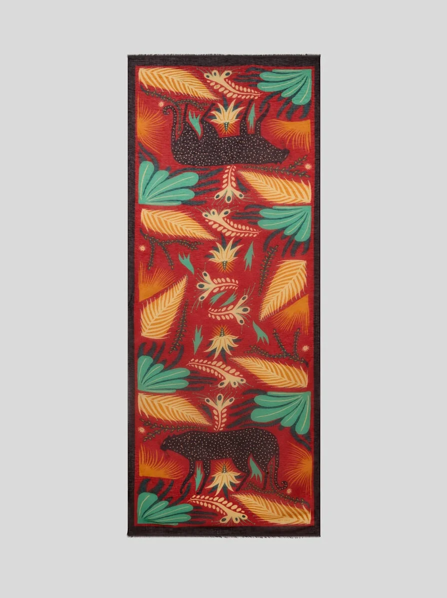 ETRO X TABBY BOOTH MODAL-BLEND SCARF WITH PLACED PRINT - 1