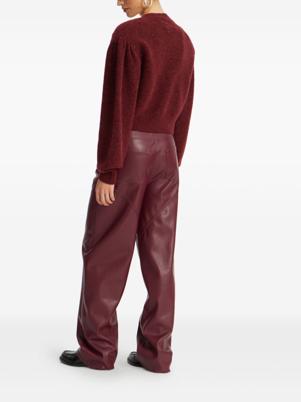 panelled button-fastening pants - 3