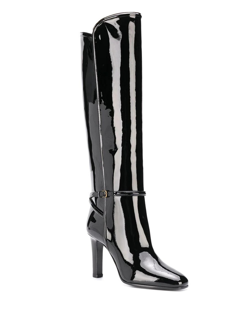 SAINT LAURENT patent square toe boot outlook