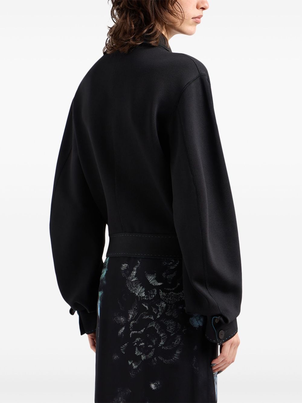 buttoned-up contrasting jacket - 3