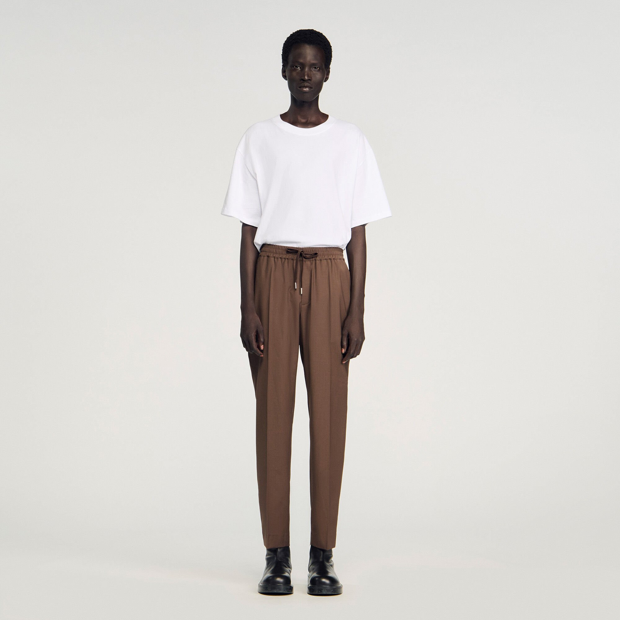 ELASTICATED STRAIGHT-LEG PANTS - 2