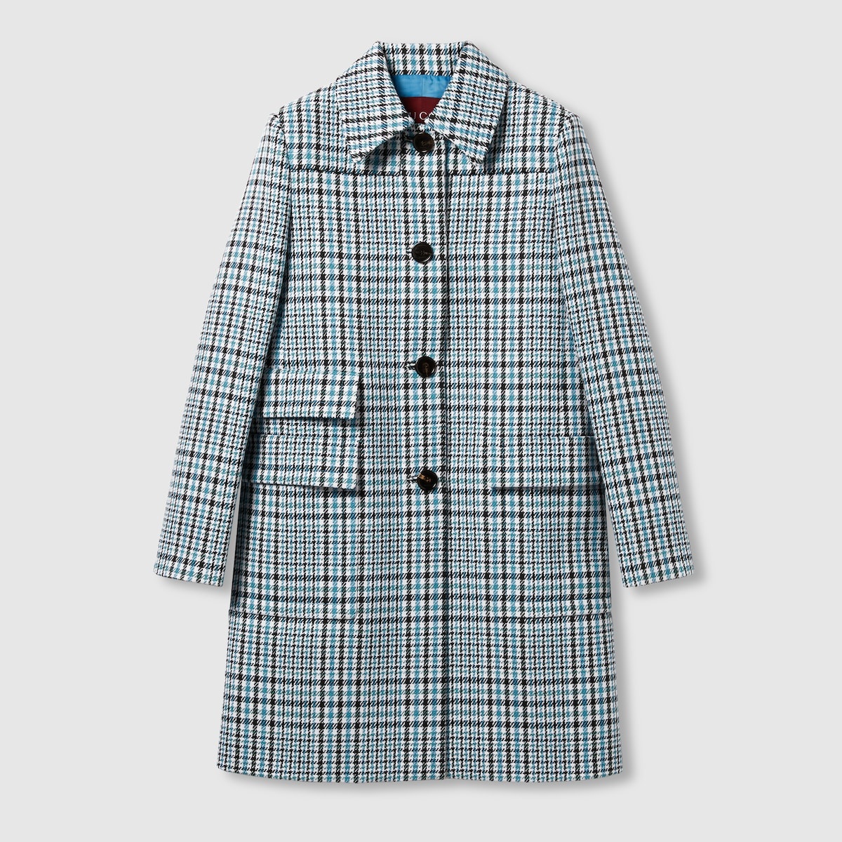 Check wool crêpe coat - 2