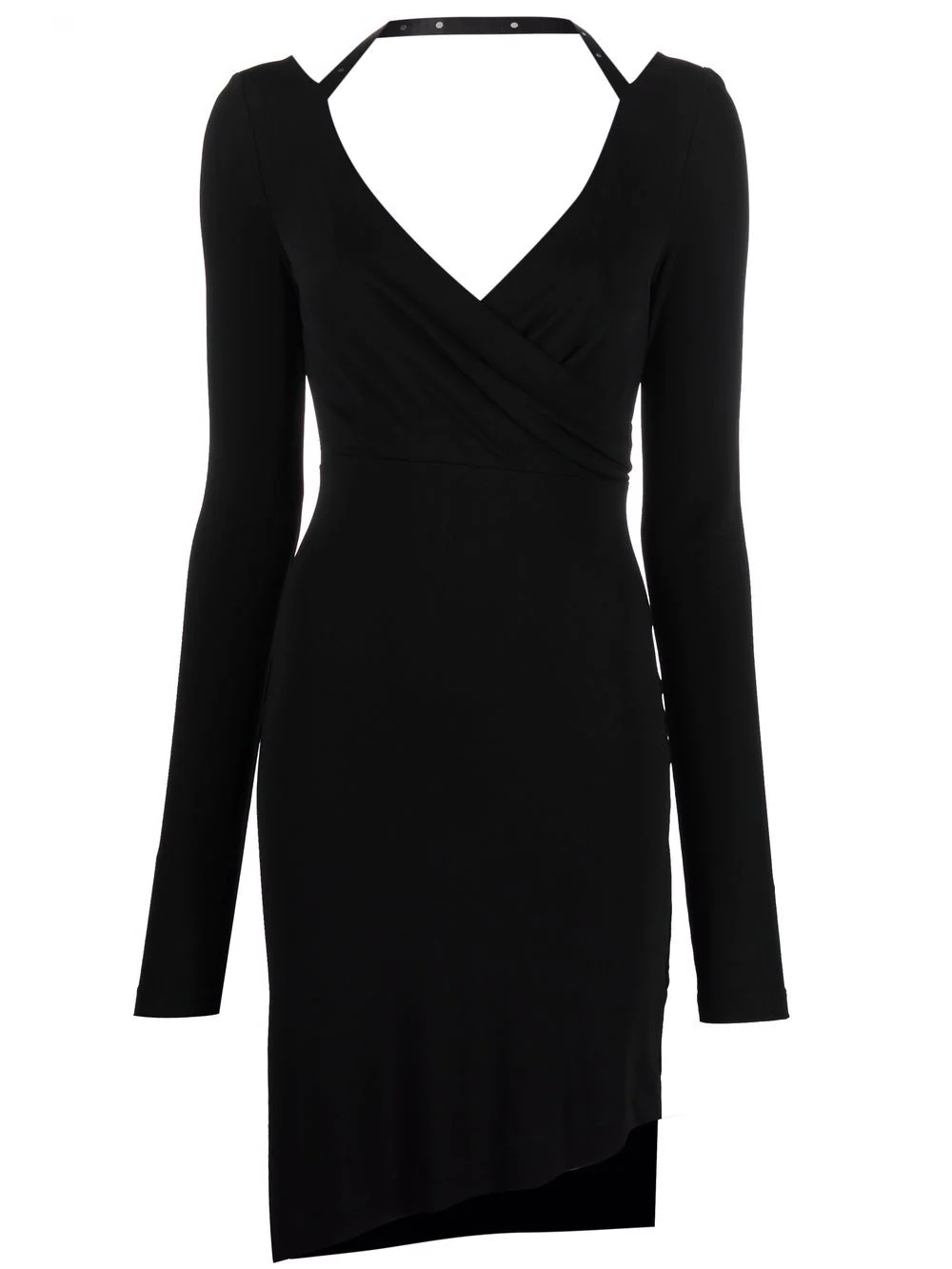 halterneck-strap asymmetric dress - 1