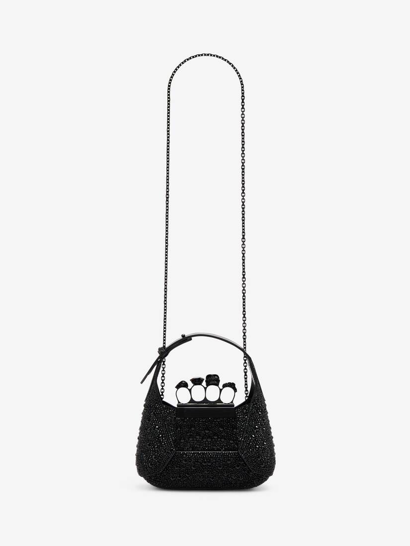 Women's The Jewelled Hobo Mini Bag in Black - 5
