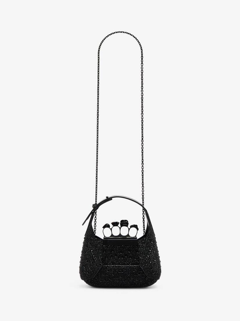 Women's The Jewelled Hobo Mini Bag in Black 7