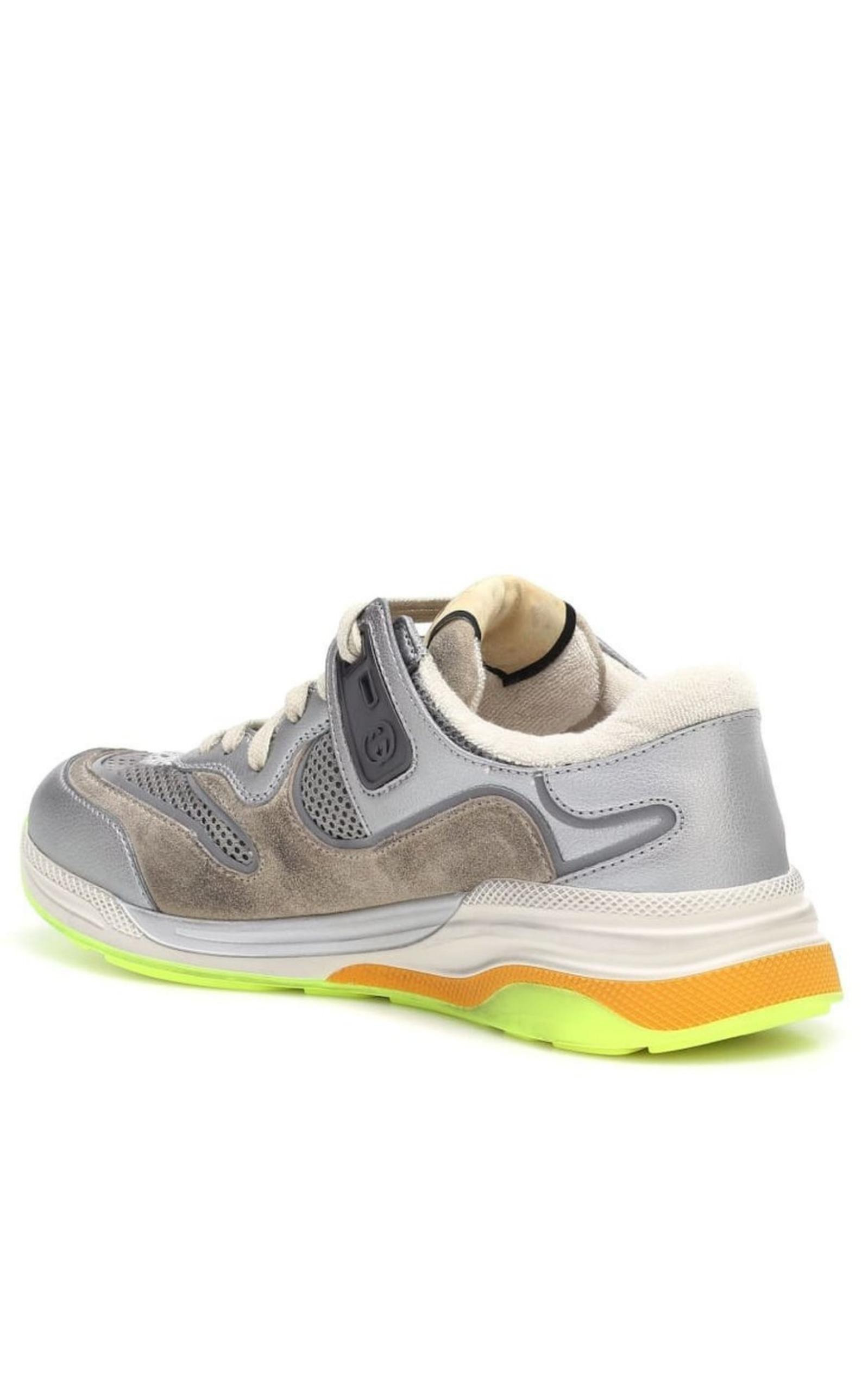 Ultrapace Metallic Leather Distressed Suede Sneakers - 5