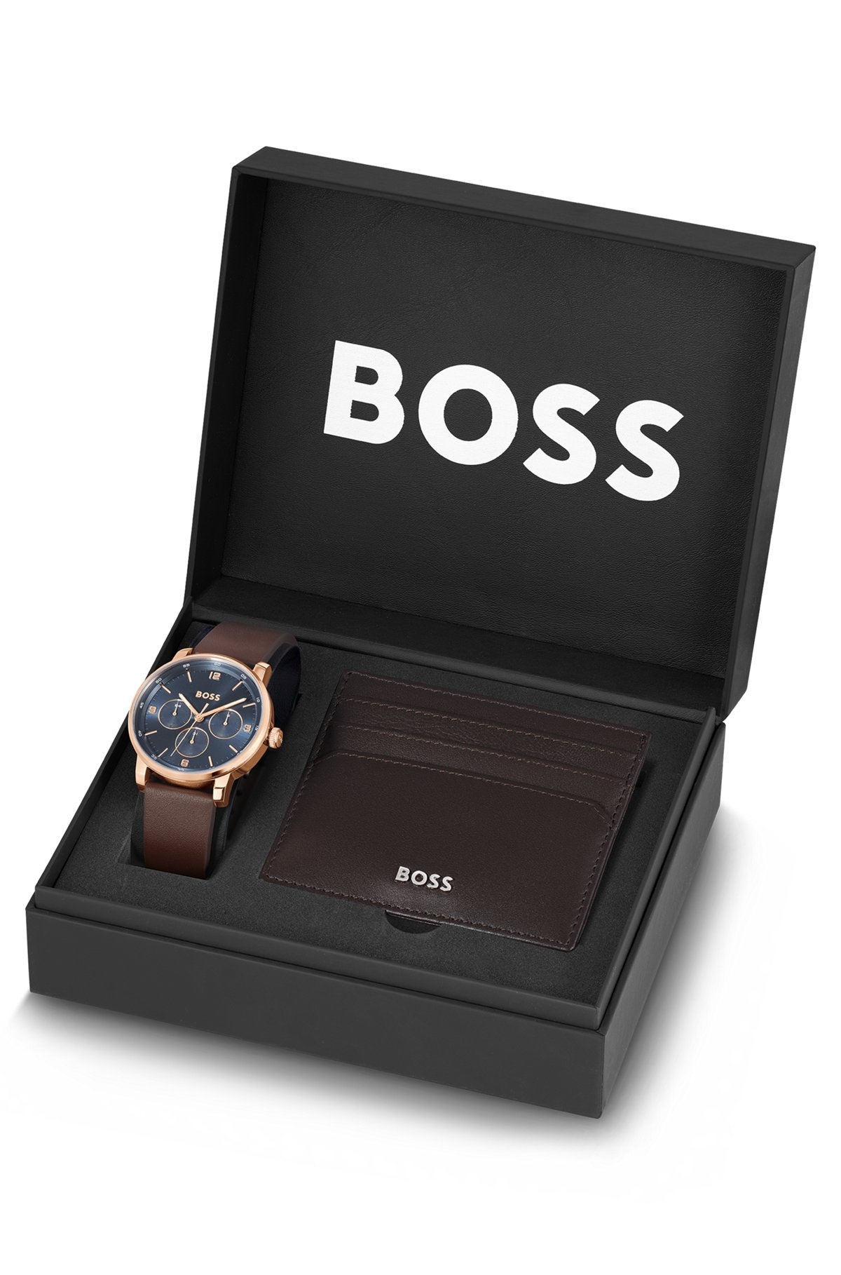 BLUE-DIAL WATCH AND CARD HOLDER GIFT SET - 3