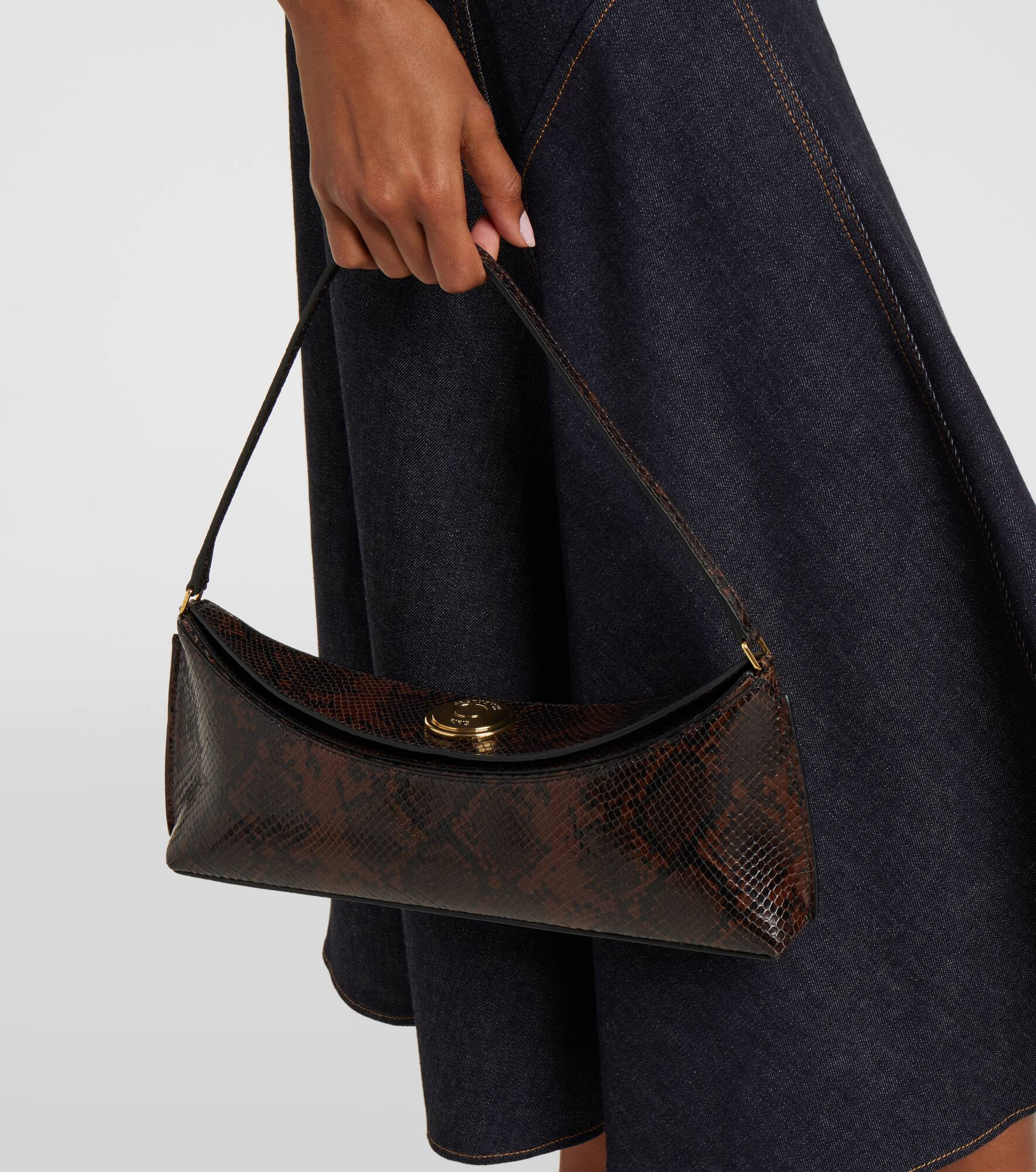 Calisso Small snake-effect shoulder bag - 2