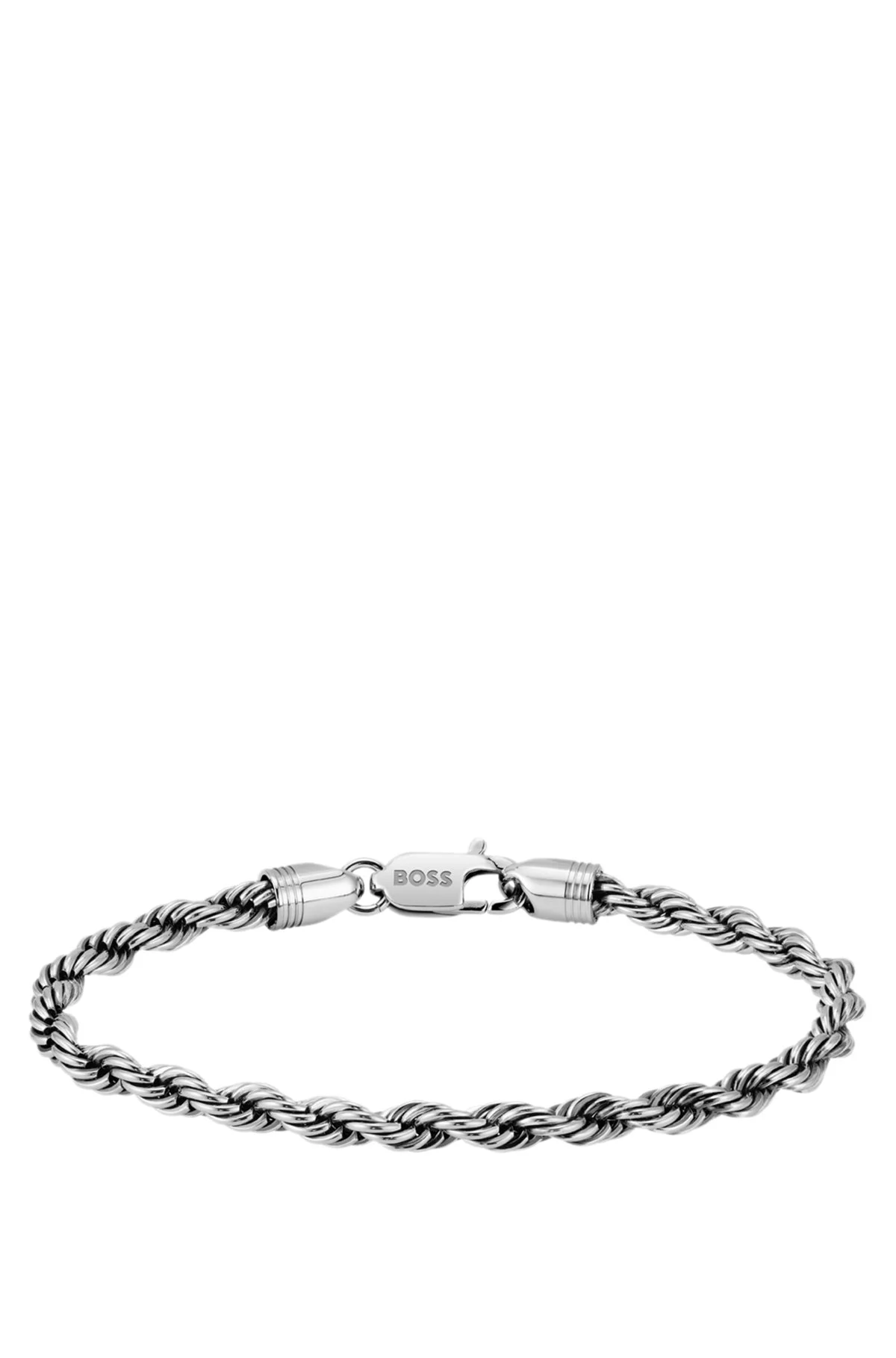 SILVER-TONE CUFF WITH ROPE-STYLE CHAIN - 1