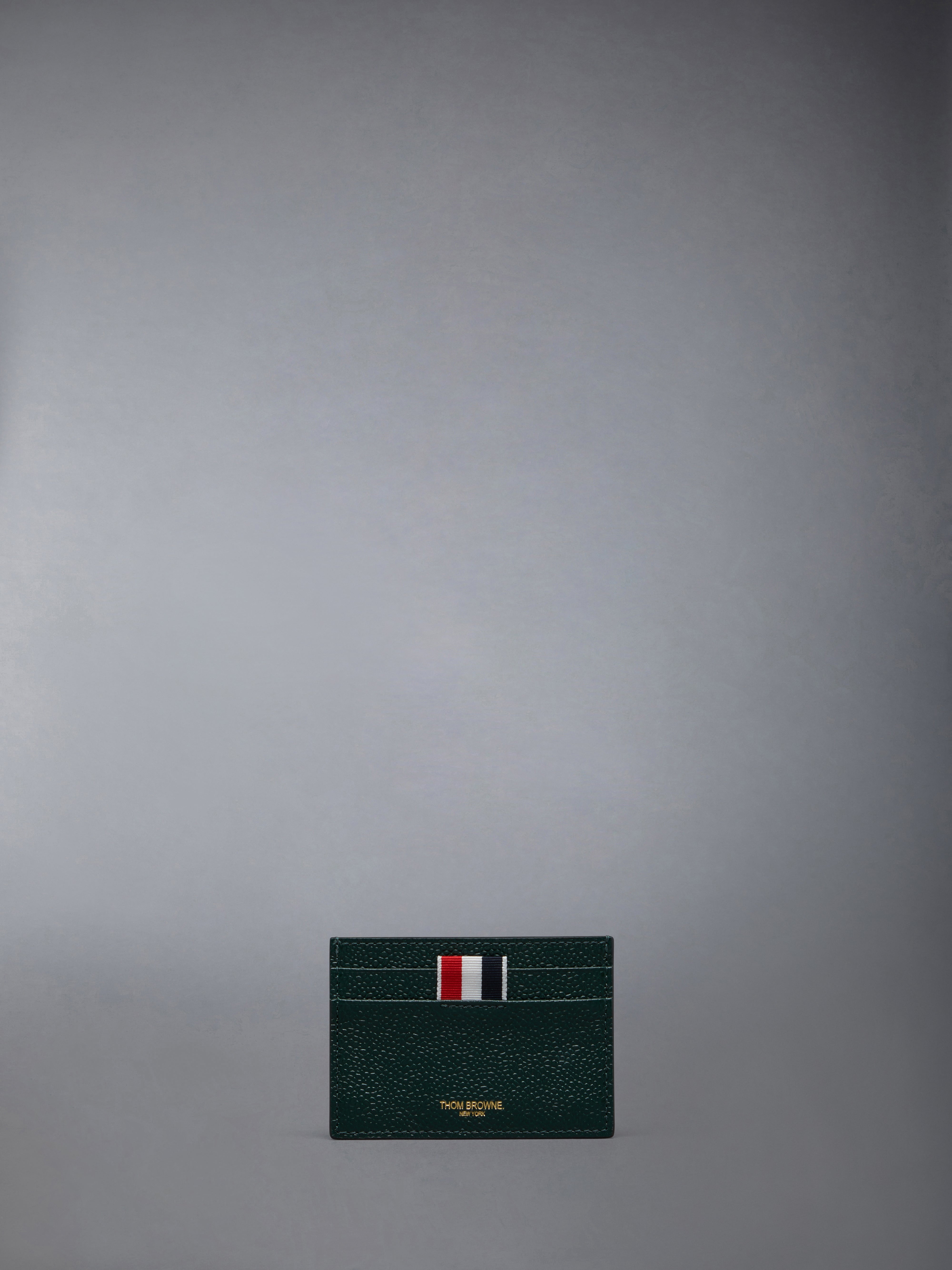 PEBBLE GRAIN LEATHER DOUBLE SIDED CARD HOLDER - 1