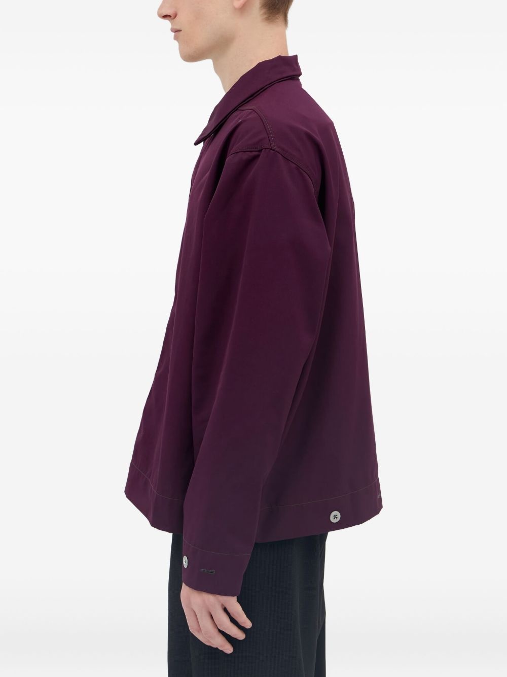 logo-print shirt jacket - 3