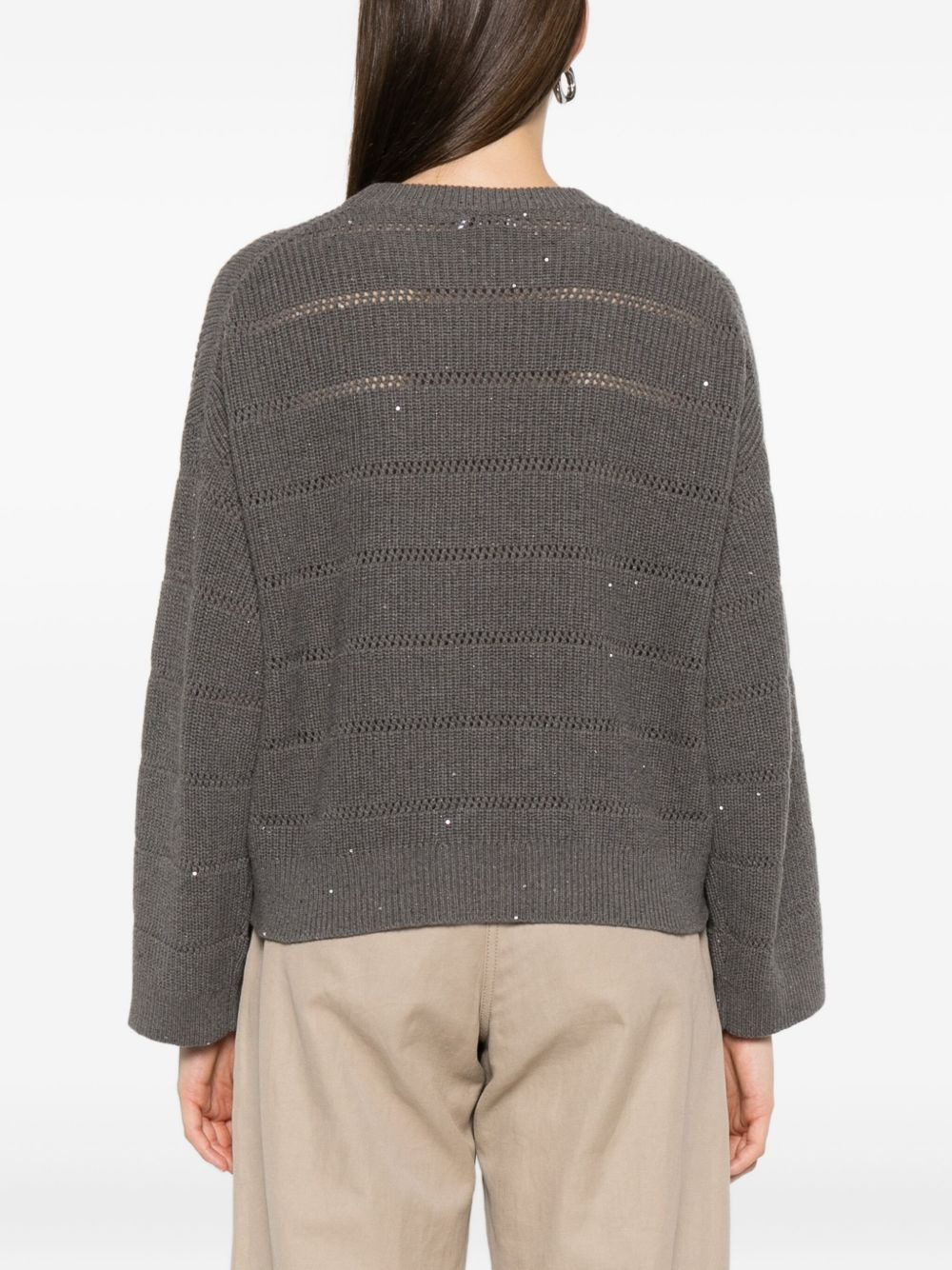 sequin-embellished knit sweater - 4