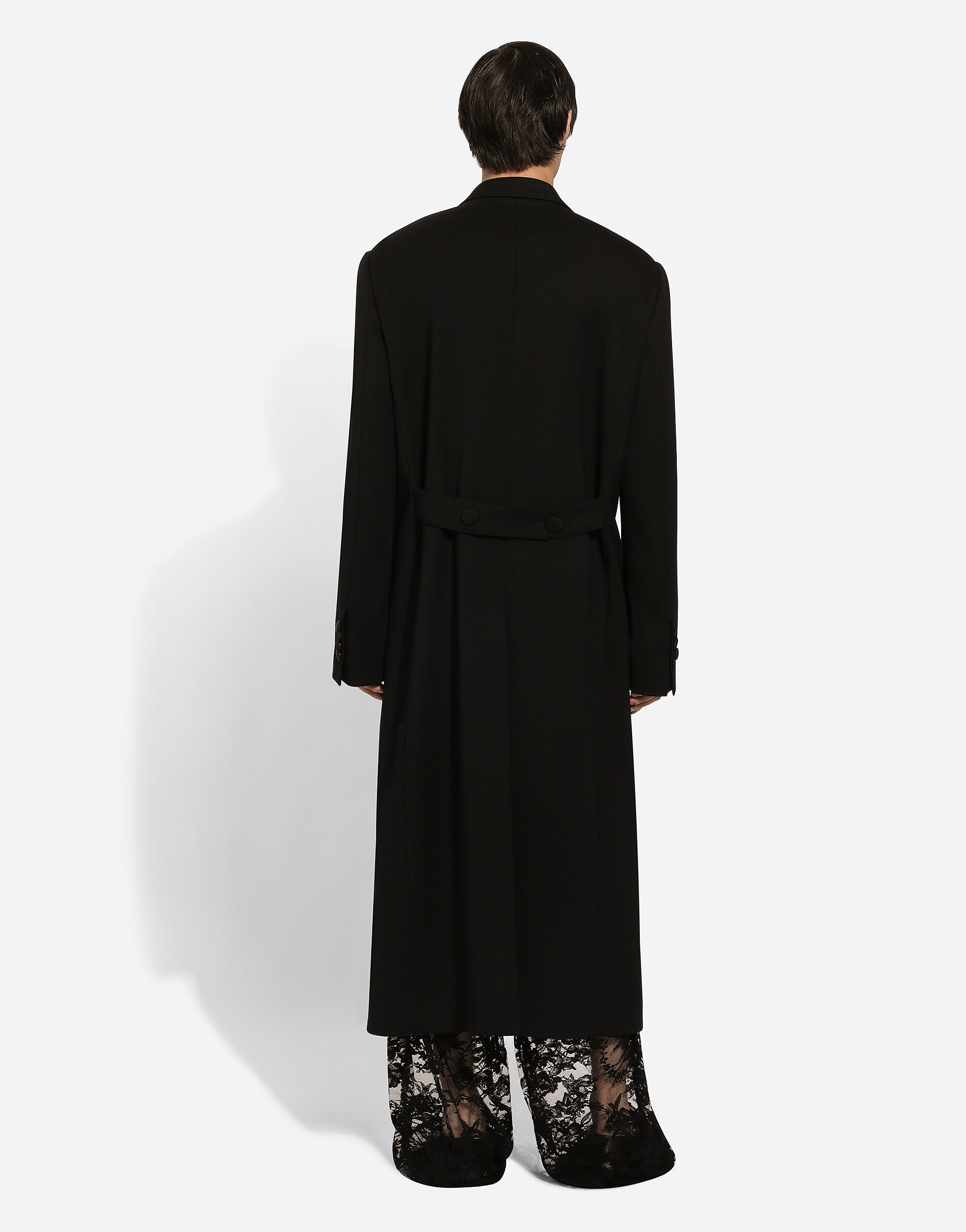 Single-breasted double-face stretch wool coat - 3