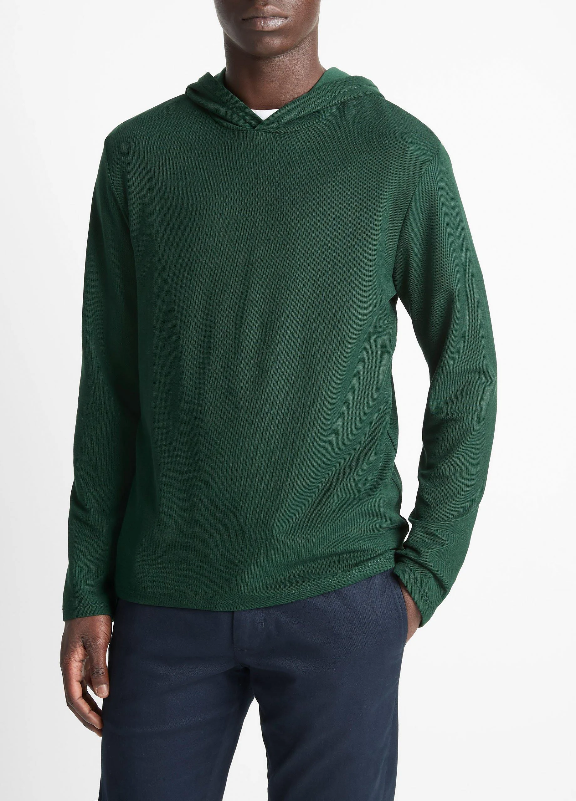 Pima Cotton Piqué Hoodie - 1