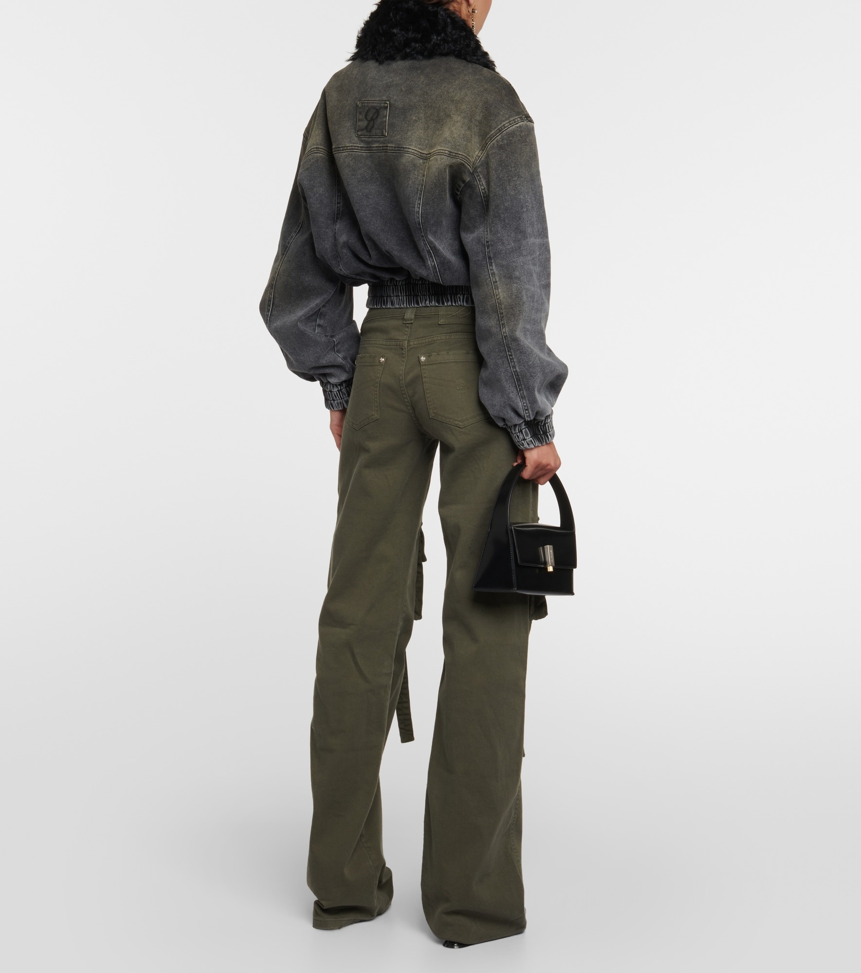 Faux fur-trimmed denim jacket - 3