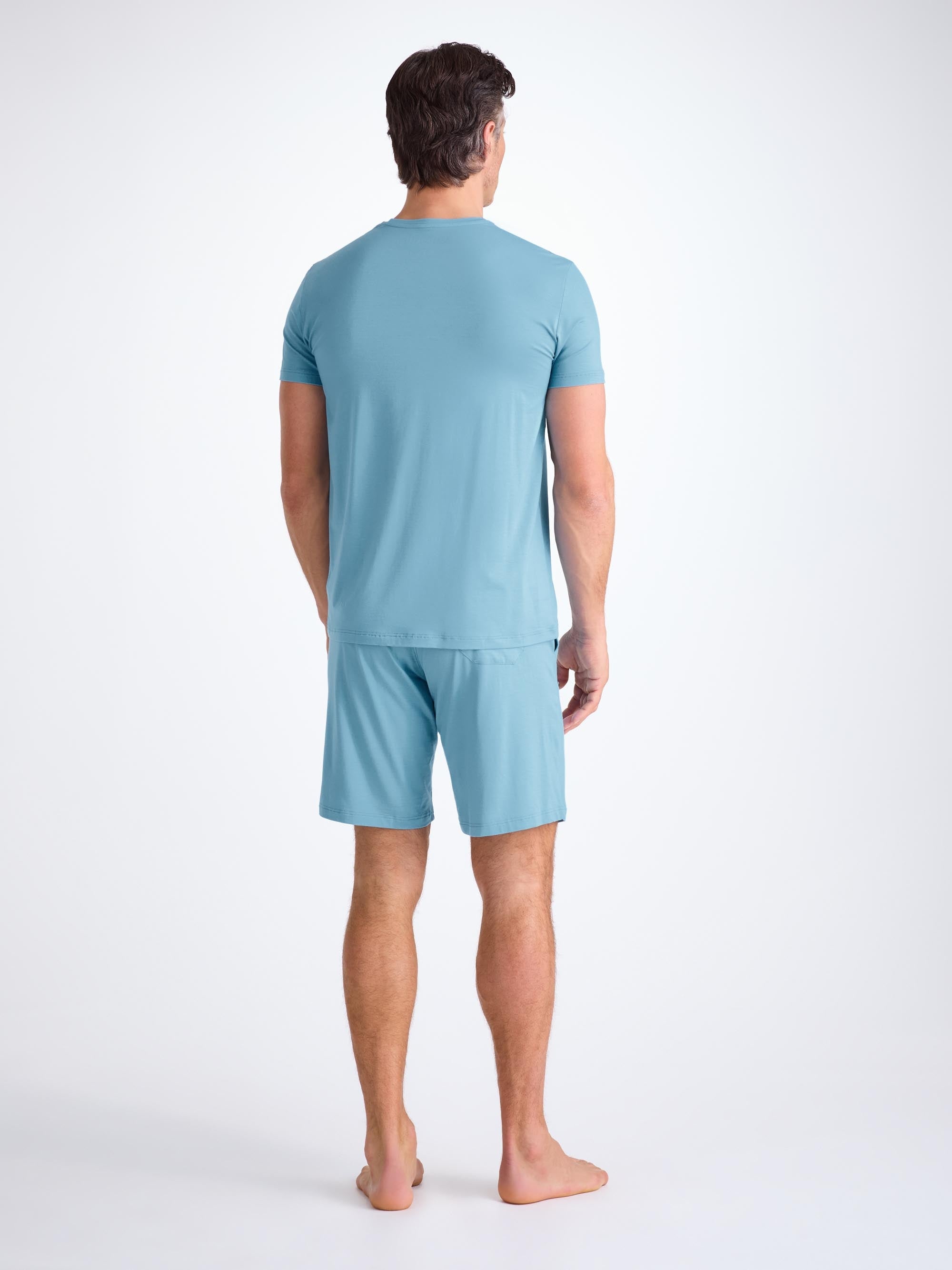 Men's Lounge Shorts Basel Micro Modal Stretch Ocean Blue - 4