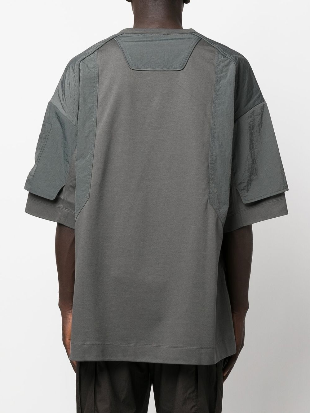 panelled round neck T-shirt - 5