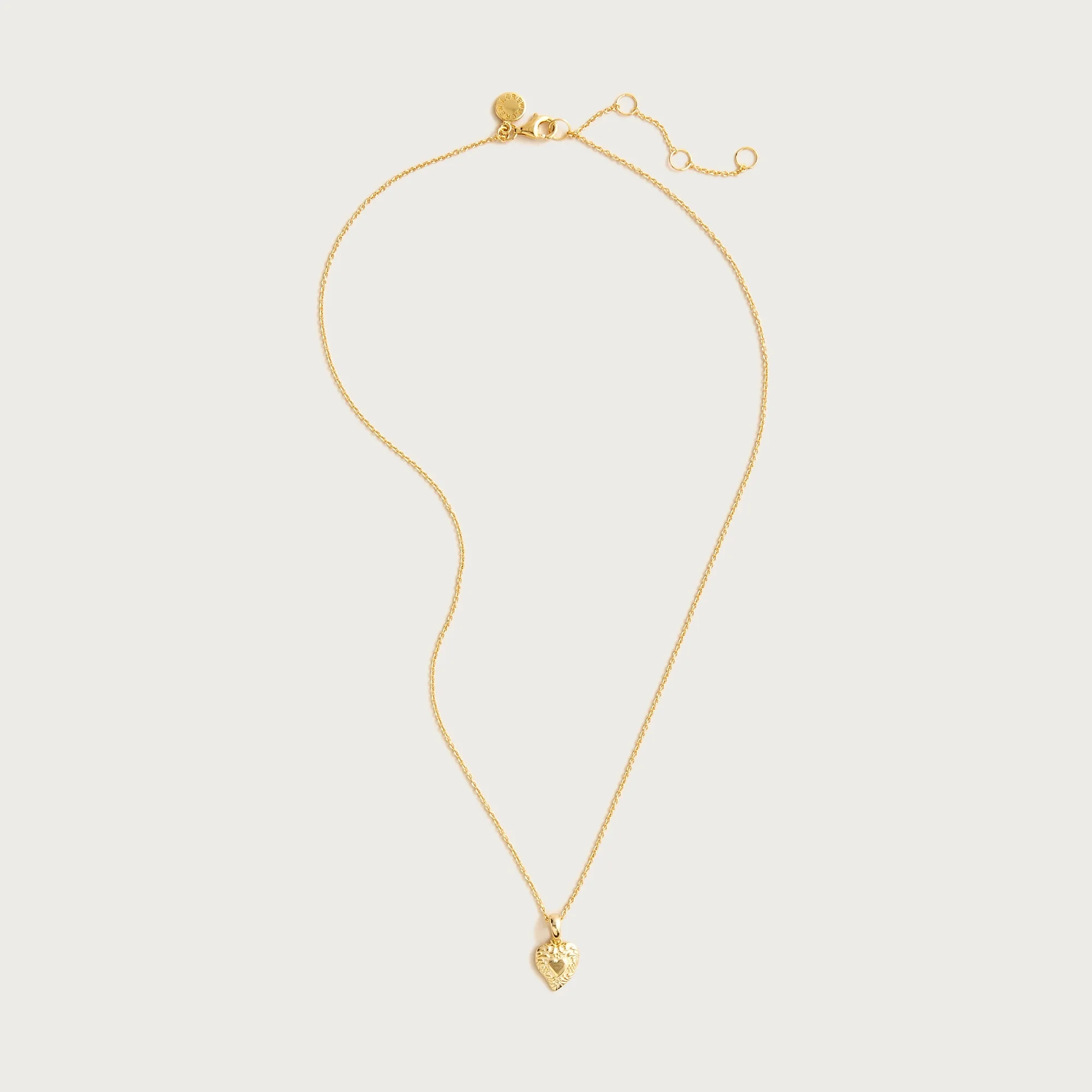 18k gold vermeil engraved heart necklace - 1