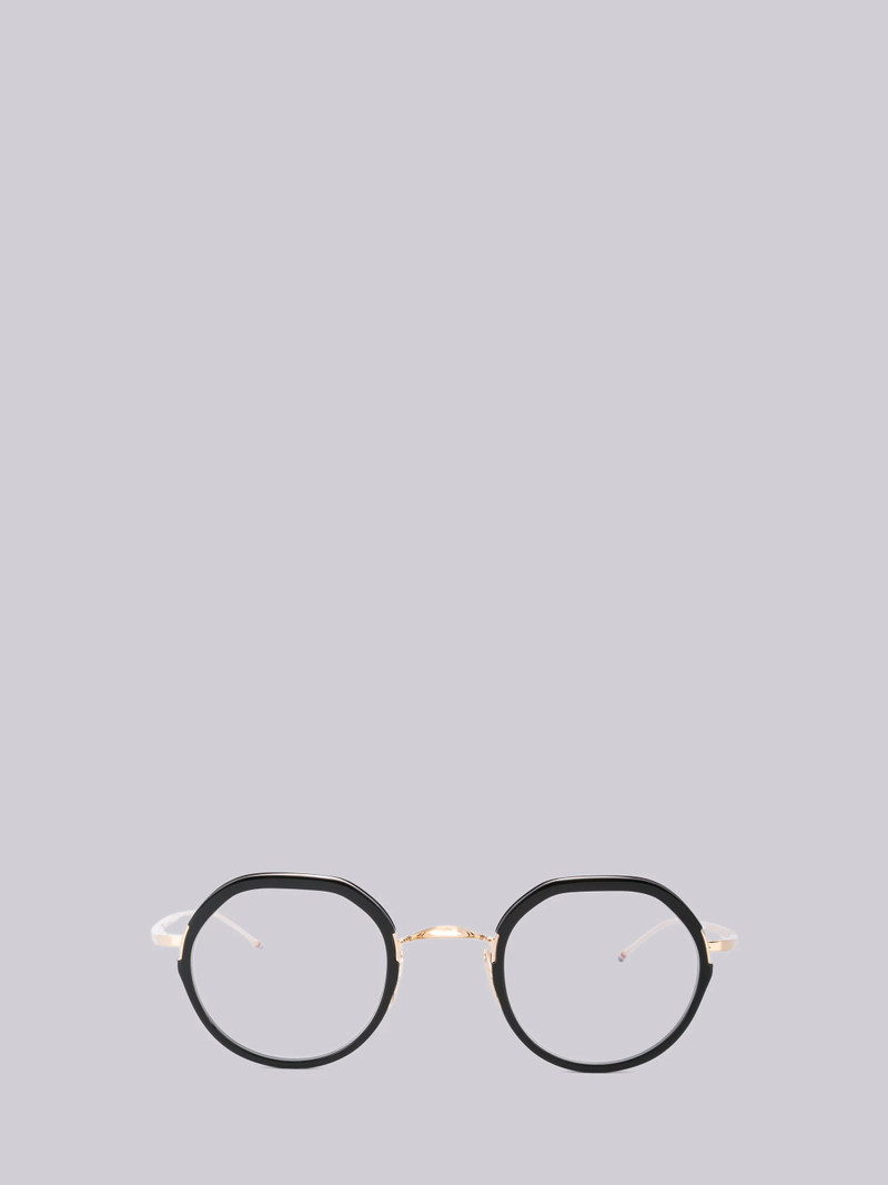 TB911 - Black and Gold Round Glasses 1