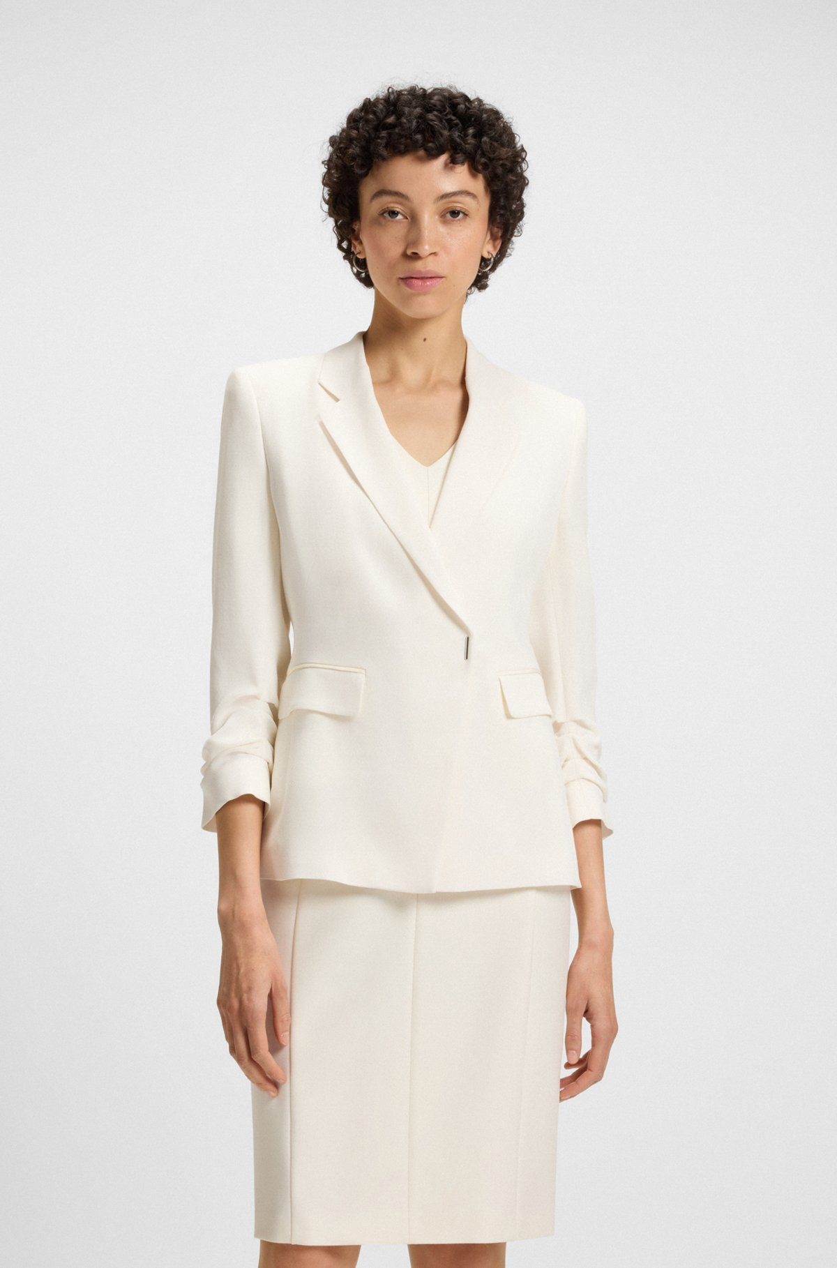 SLIM-FIT BLAZER WITH PRESS-STUD CLOSURE - 2