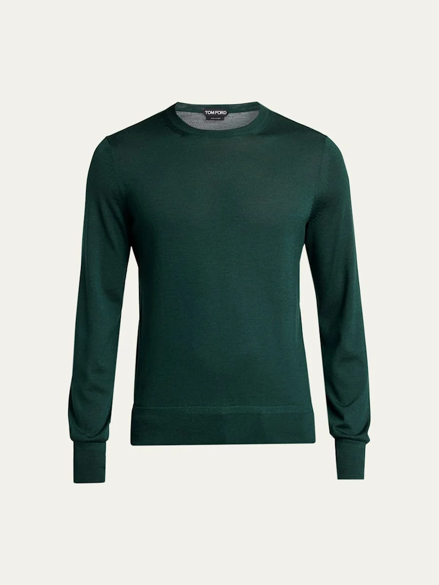 Men's Fine Gauge Cashmere-Blend Sweater - 1