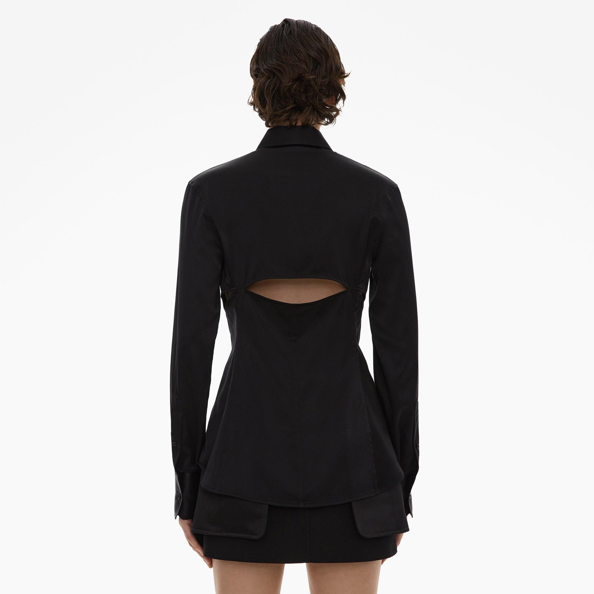 STRETCH SILK SLASH SHIRT - 4