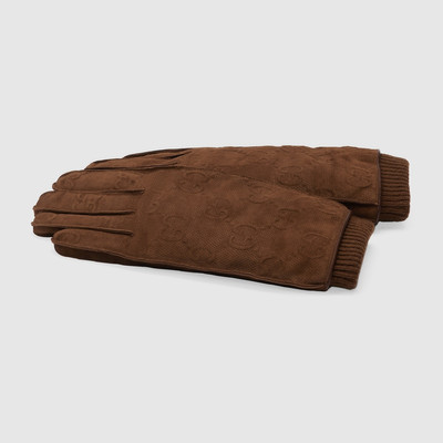 GUCCI GG suede gloves outlook
