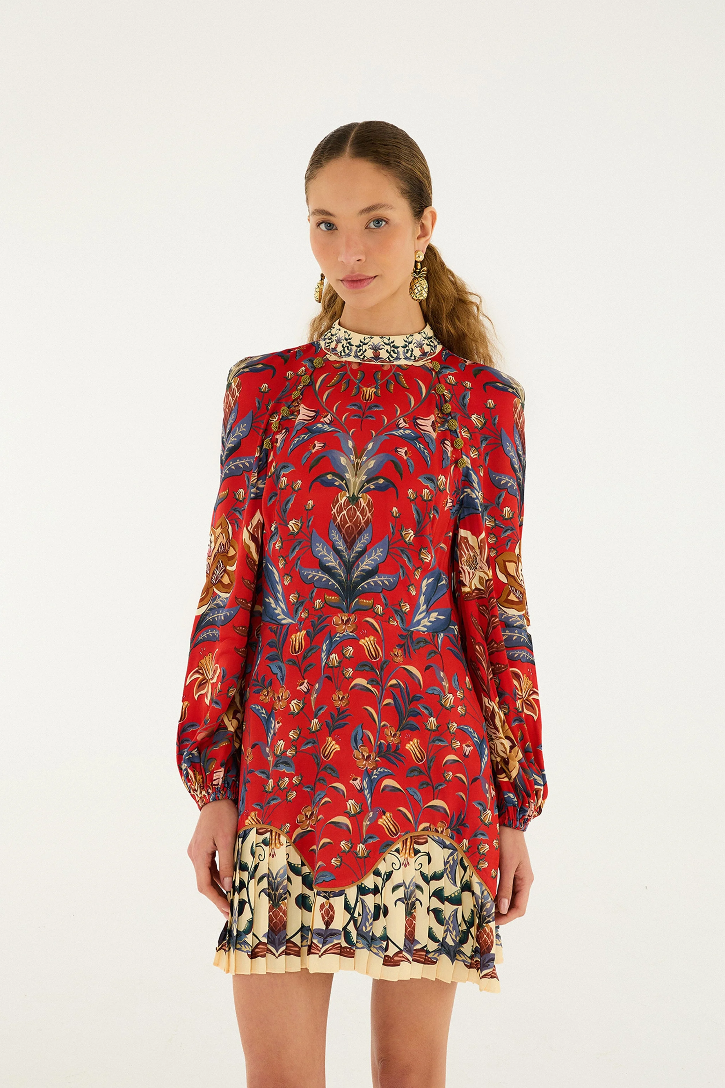 Red Winter Breeze Lenzing™ Ecovero™ Viscose Mini Dress - 1