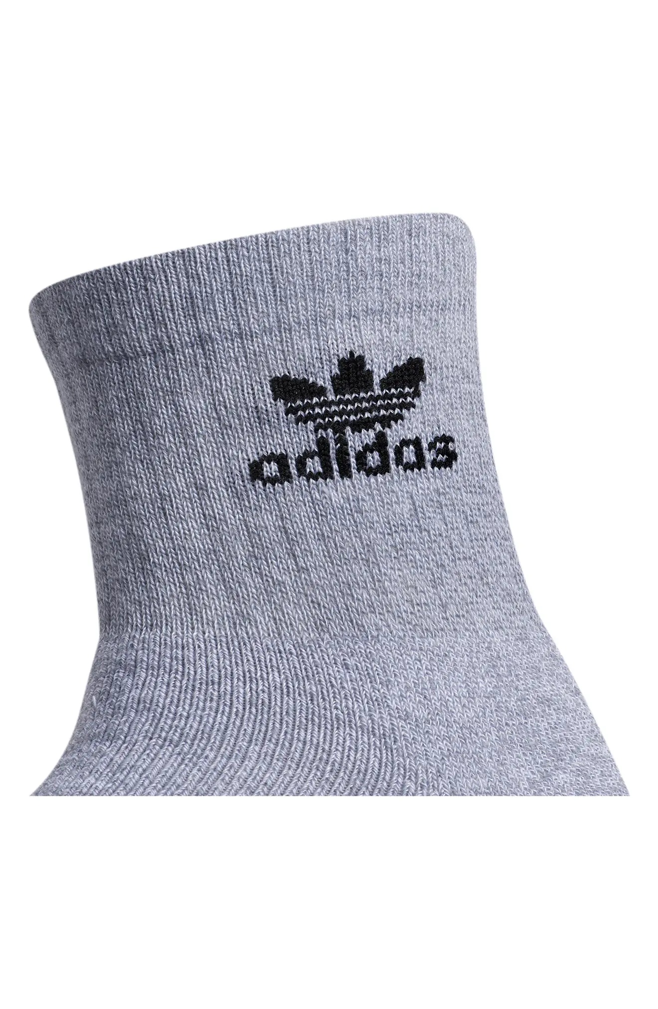 Gender Inclusive Originals Trefoil 6-Pack Ankle Socks in Grey/Black - 2