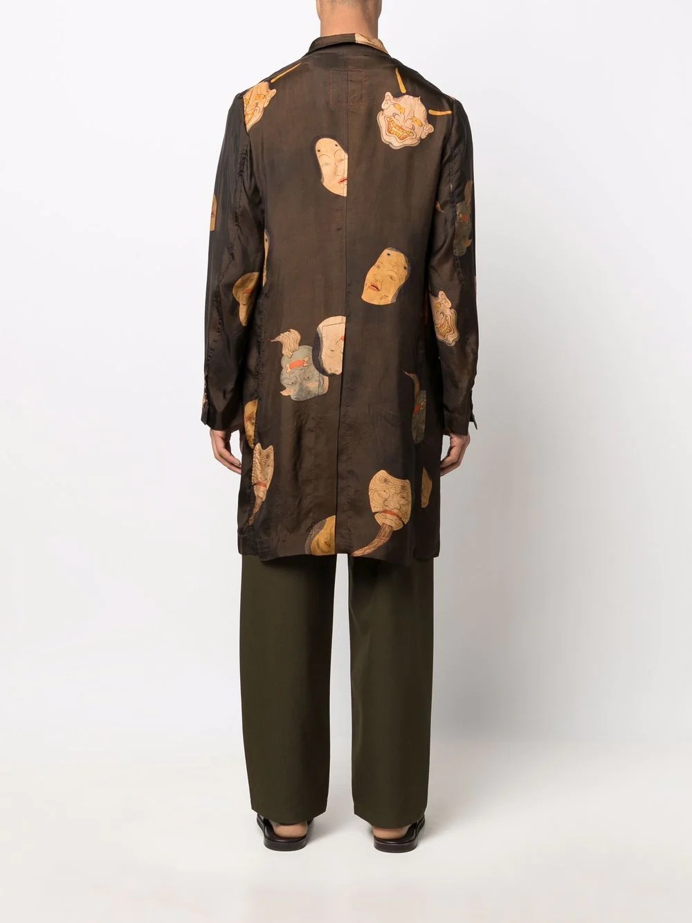 face-print longline coat - 4