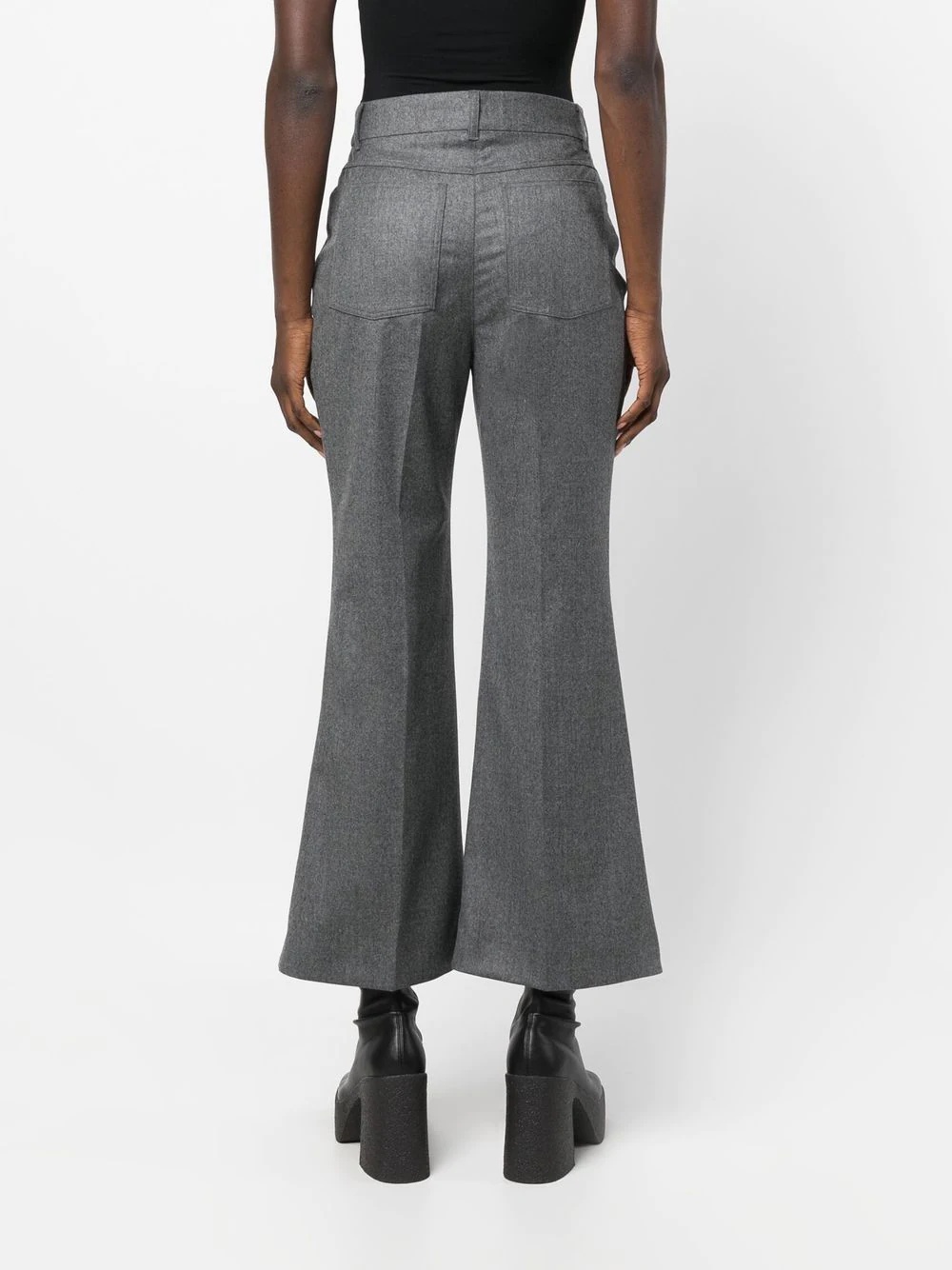 flared wool tailored trousers - 4