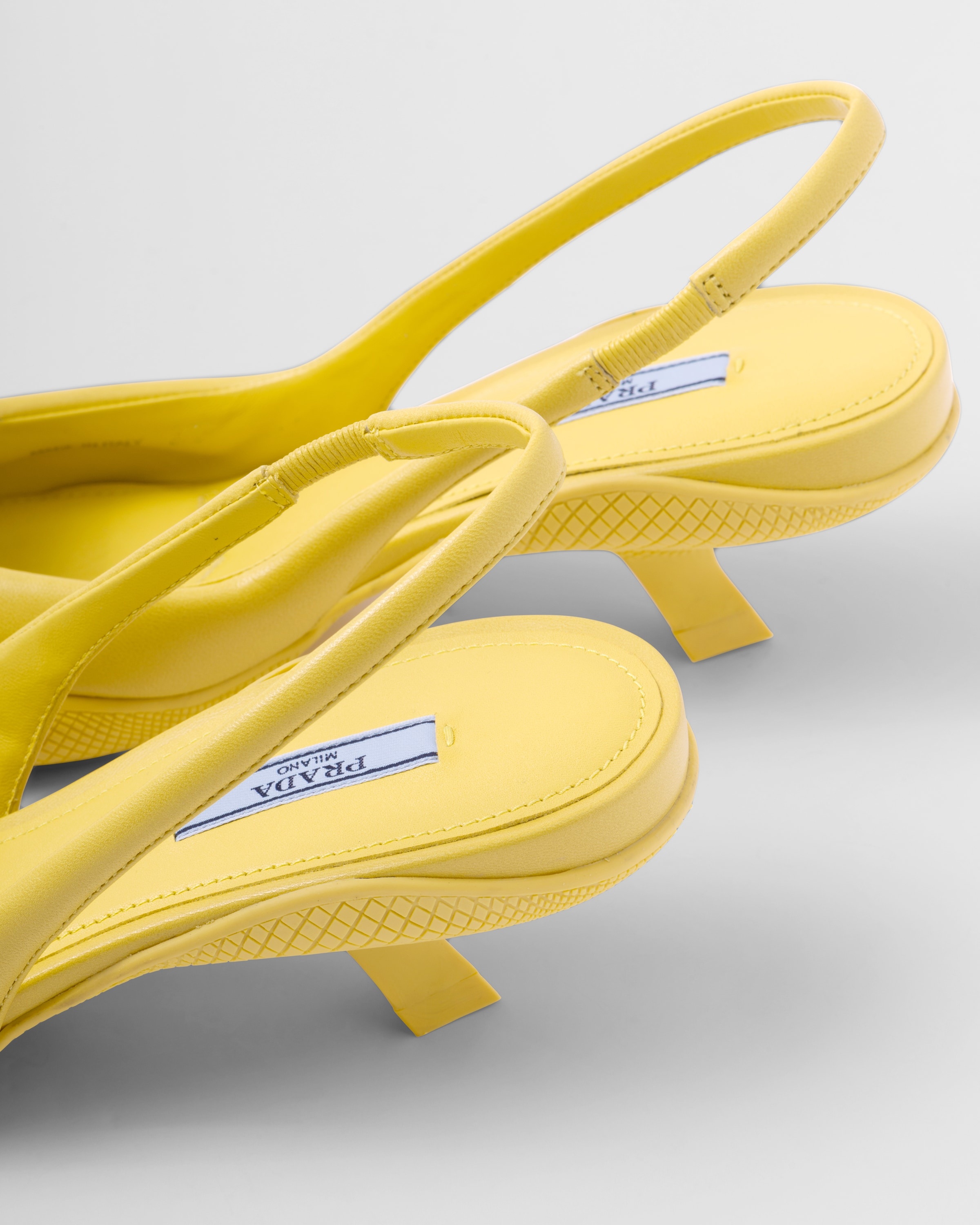 Soft padded leather slingback pumps - 7