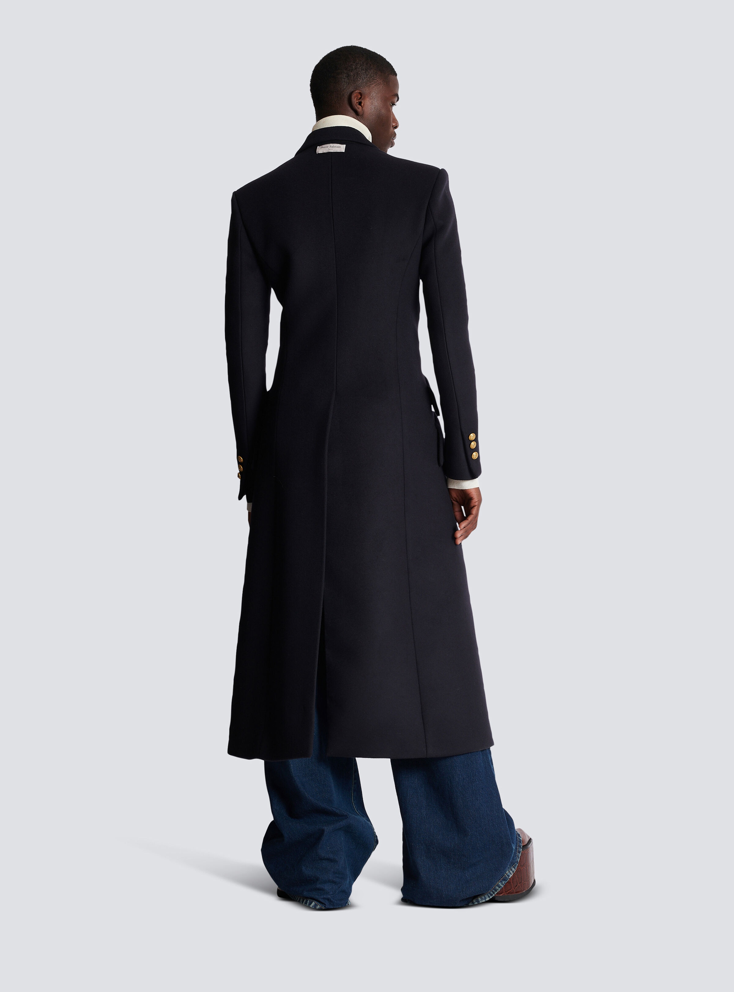Long military-style coat - 4