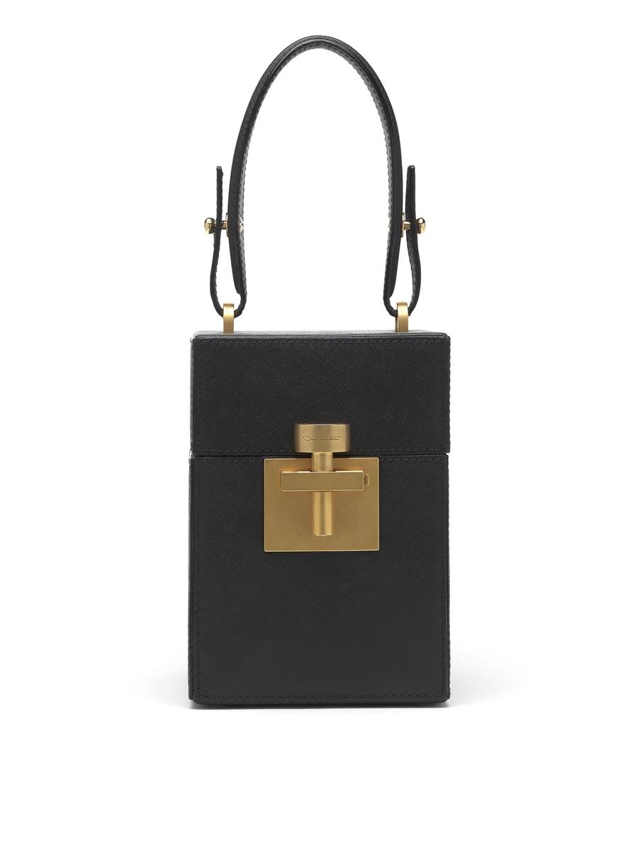 BLACK & GOLD SAFFIANO ALIBI BAG - 1