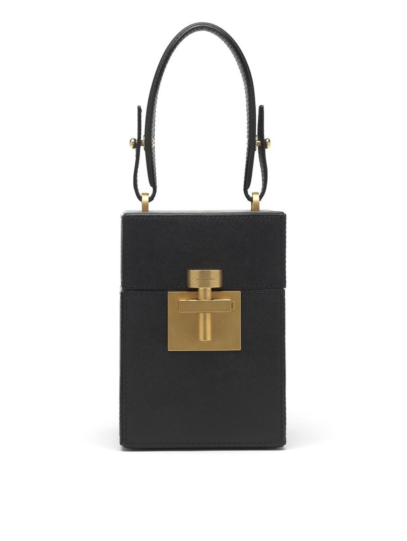 BLACK & GOLD SAFFIANO ALIBI BAG 1