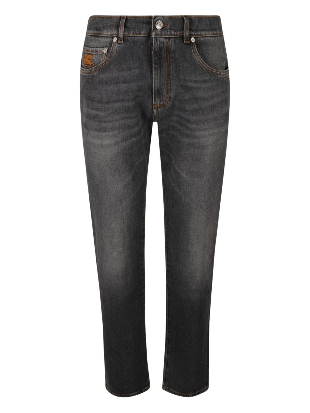 logo-embroidered jeans - 1