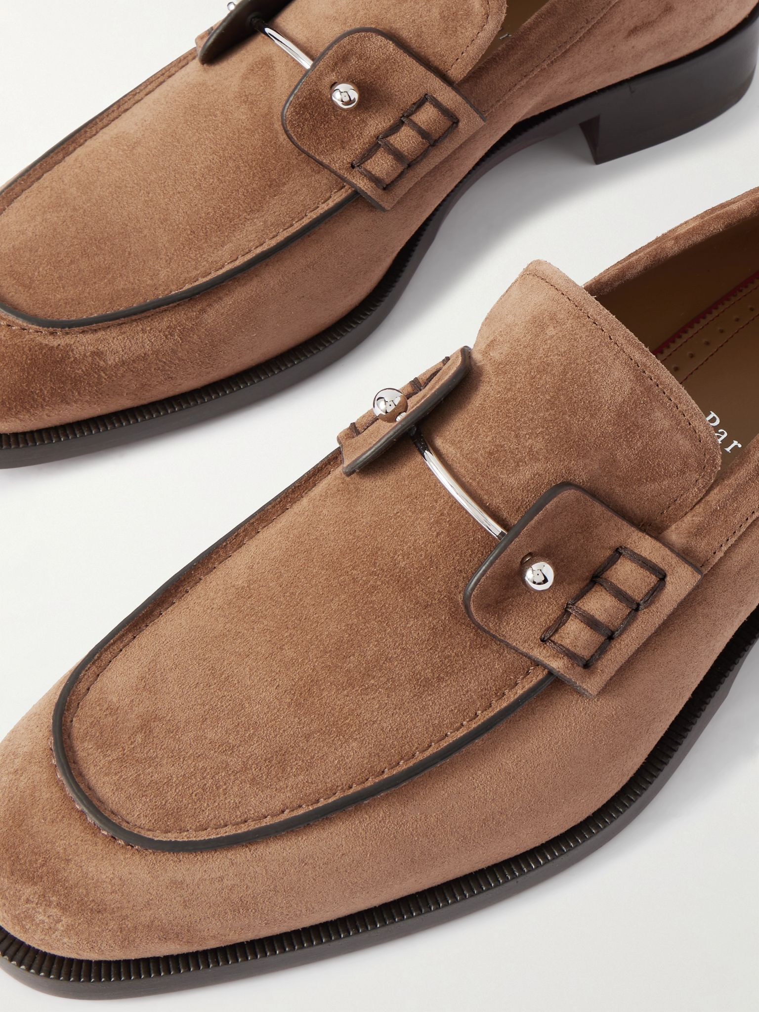 Chambelimoc Embellished Suede Loafers Light brown - 5