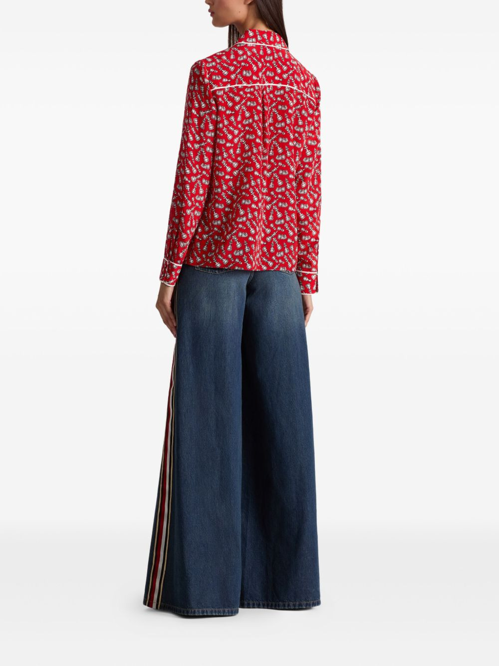 Willa chess-print piped shirt - 4