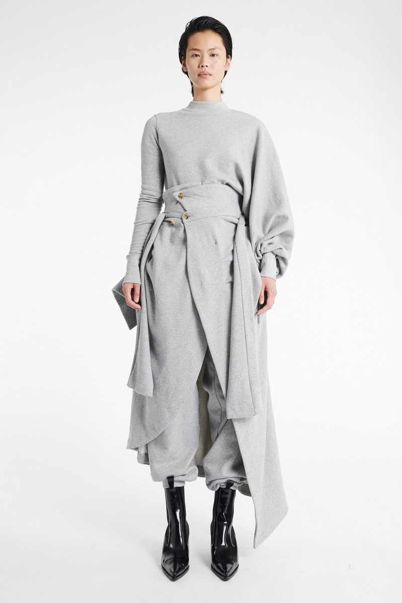JERSEY JOGGER WITH ATTACHED SHIRT SKIRT GREY MELANGE 2