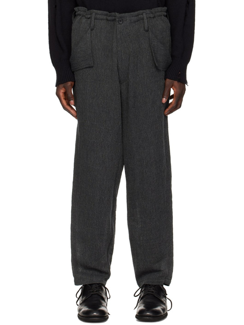 Black Flap Pocket Trousers - 1