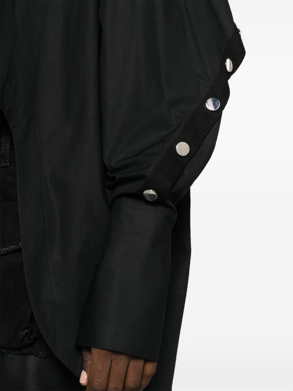 logo-stud cotton shirt - 5