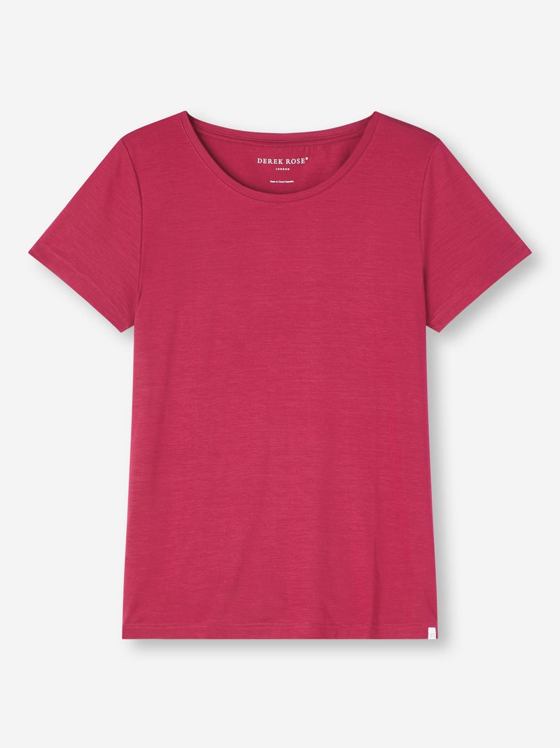 Women's T-Shirt Lara Micro Modal Stretch Berry - 1