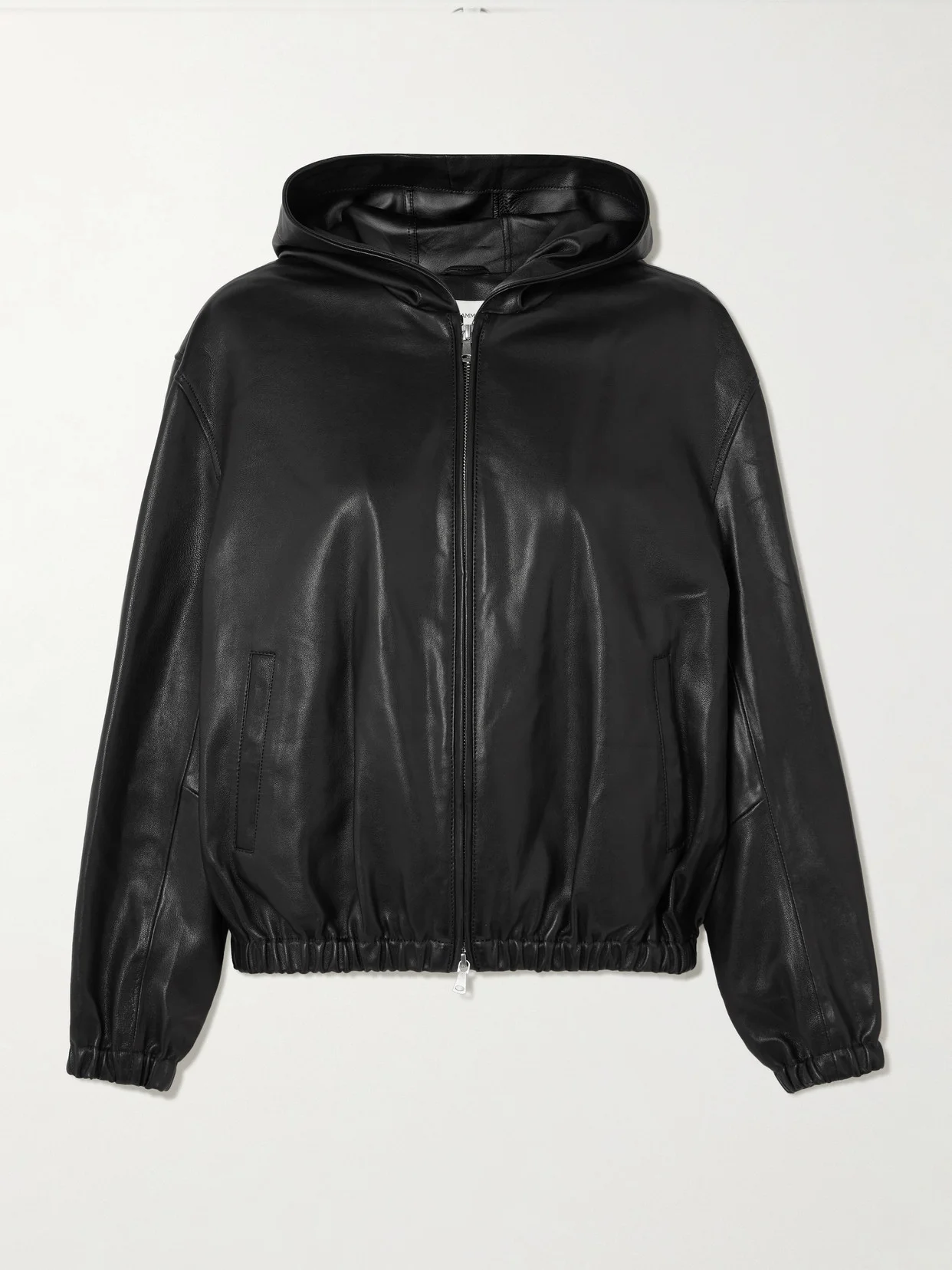 Leo Hooded Paneled Leather Jacket - 1