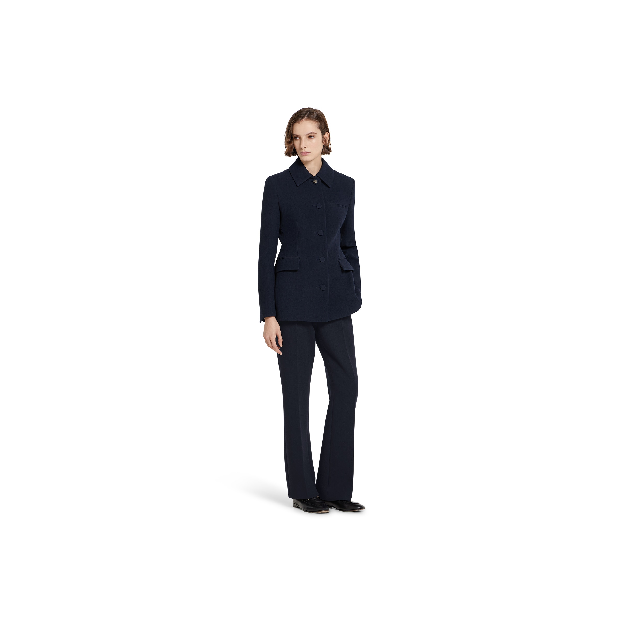 Light wool crêpe pant with embroidery - 2