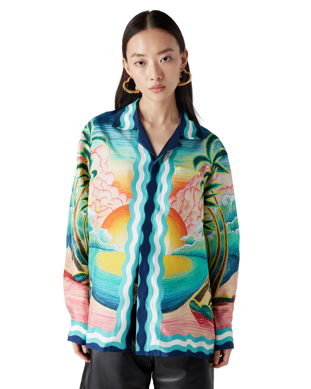 Danse De La Mer Long Sleeve Silk Shirt - 4