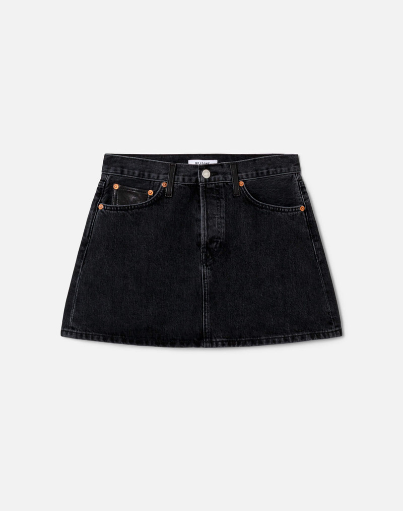 Aline Classic Skirt - Back To Black Leather 1