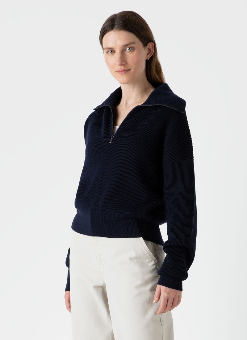 Ribbed Half Zip Jumper 1
