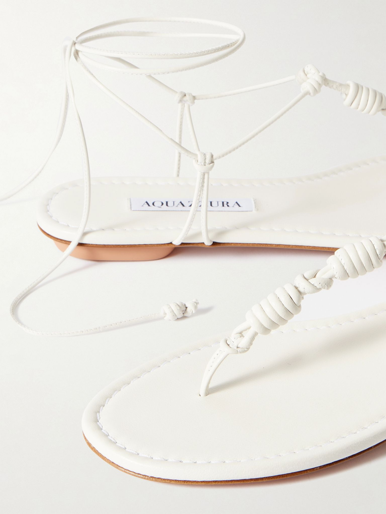 Oaxaca knotted leather sandals White - 4