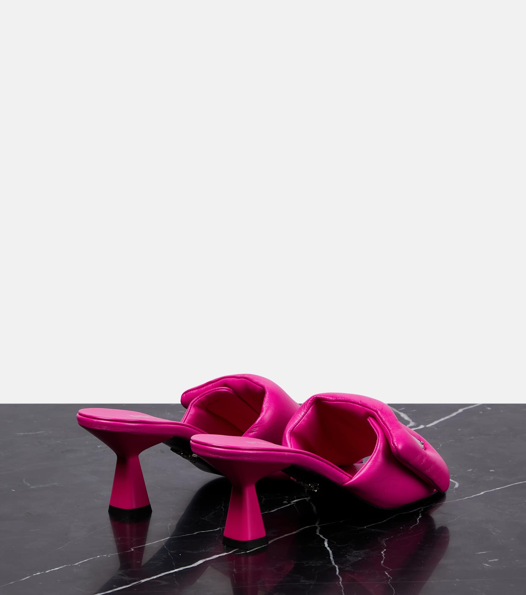 Padded leather mules - 3